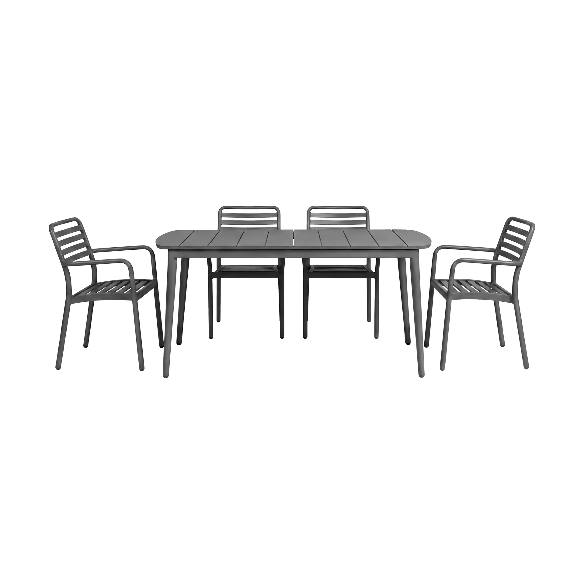 Table à manger Marsala 152x90 cm + fauteuil Messina 4 pièces, anthracite,  1898