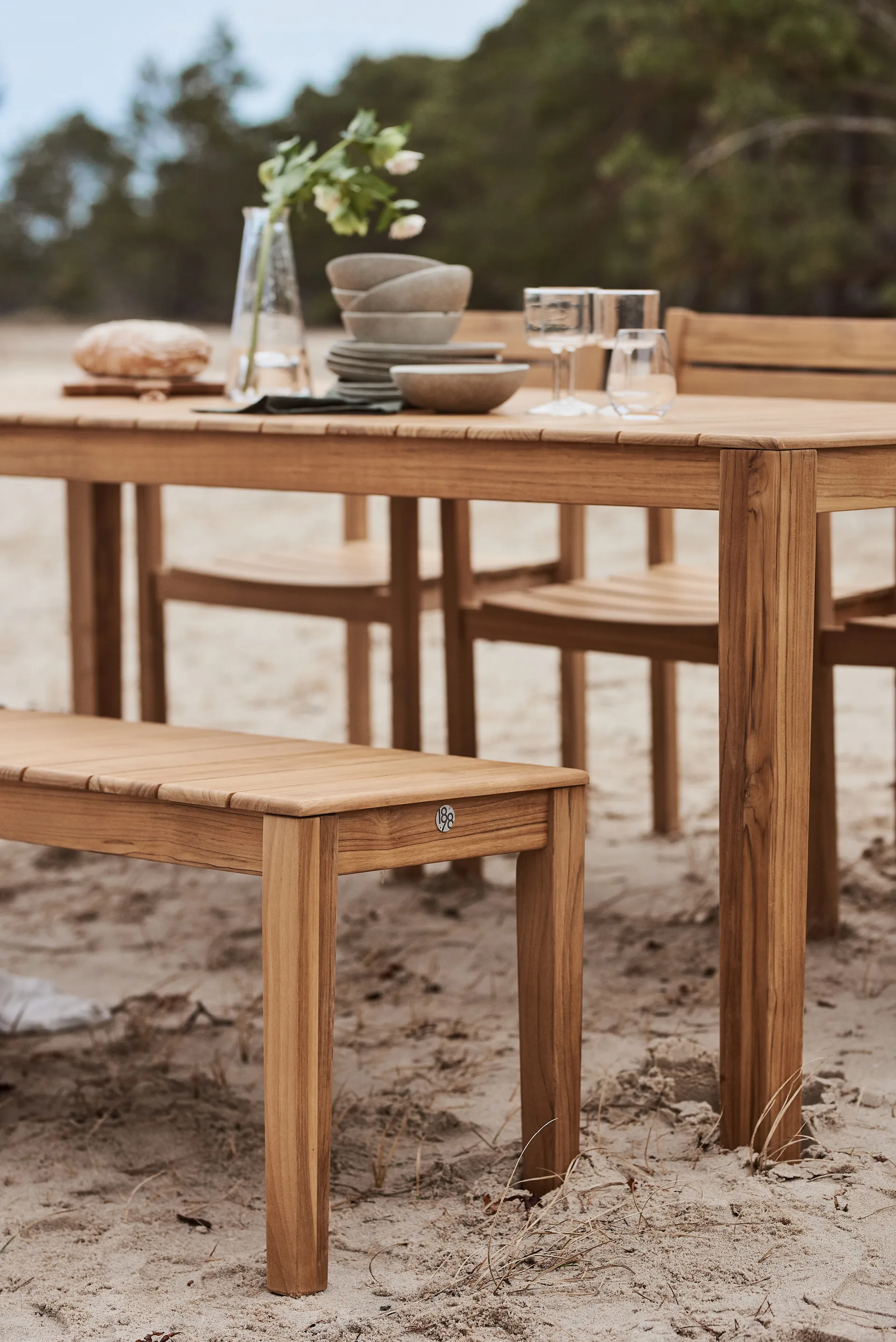 Table à manger Sköndal 220x95x76 cm, Teak 1898
