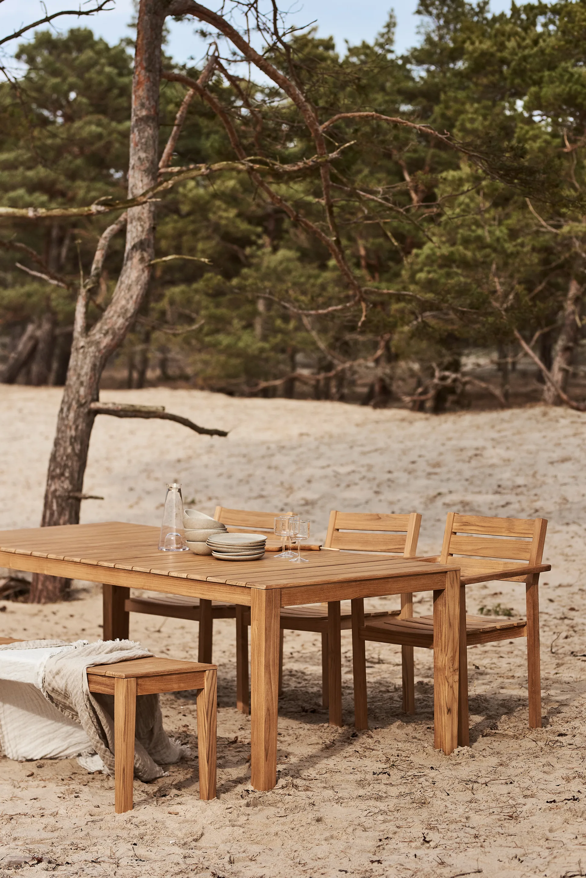 Table à manger Sköndal 220x95x76 cm, Teak 1898