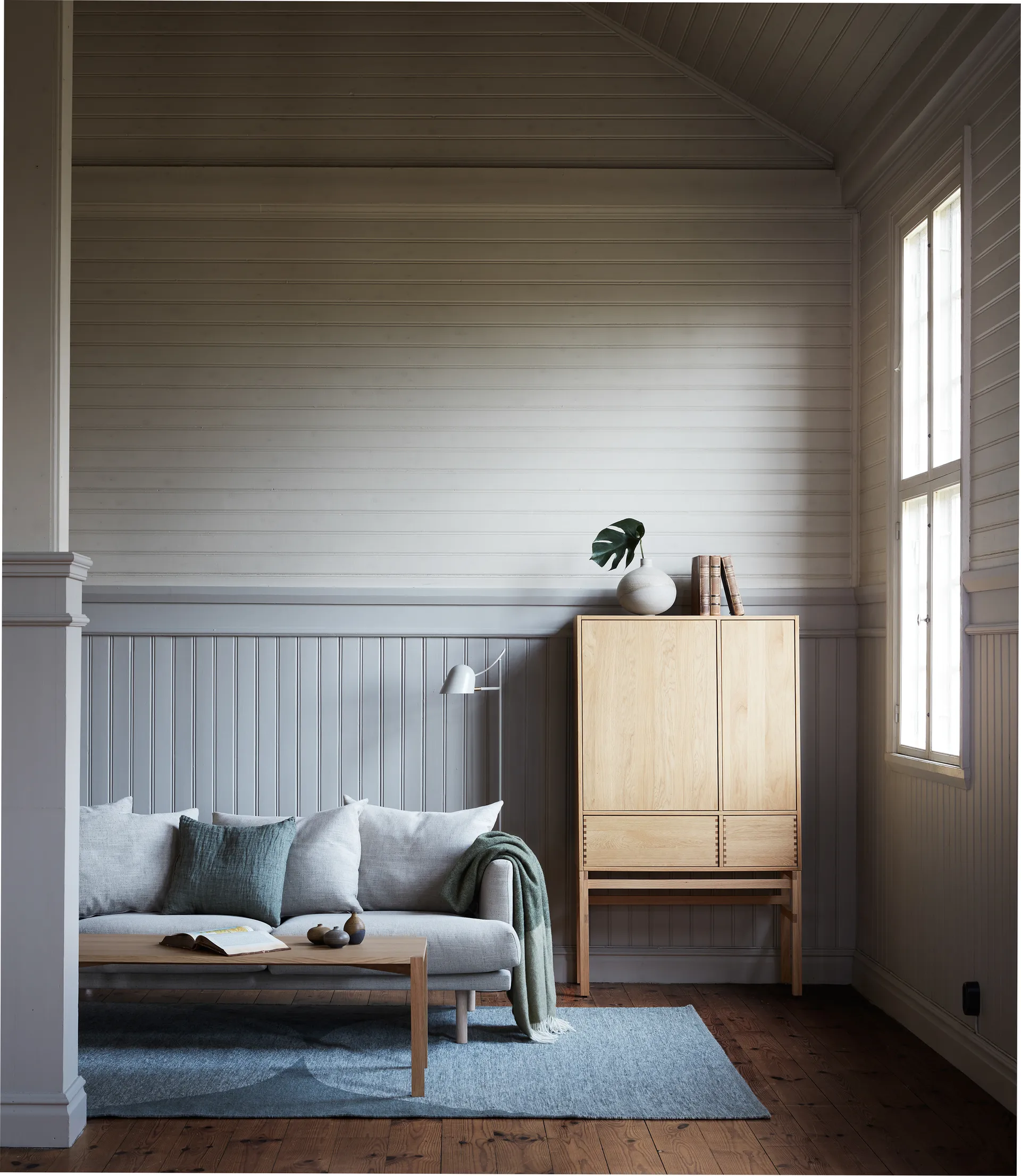 Table basse Anton 50x125 cm, Chêne pigmenté blanc 1898