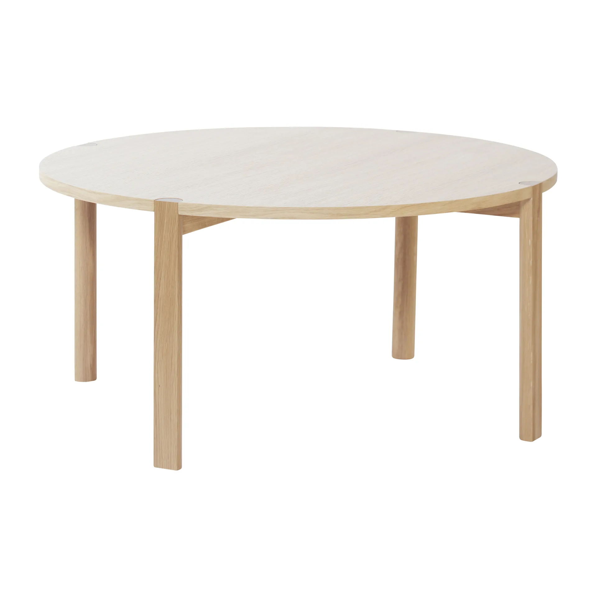 Table basse Anton Ø90 cm, Chêne pigmenté blanc 1898