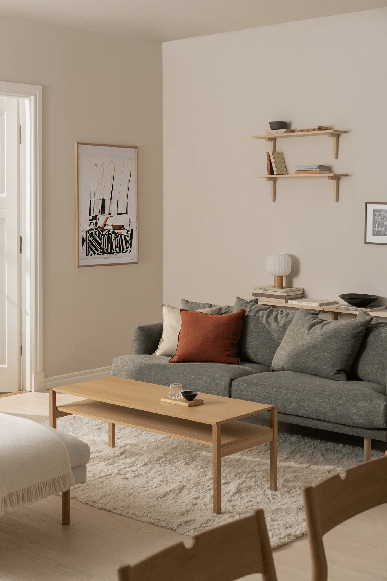 Table basse Lid, Chêne pigmenté blanc, 125×50 cm 1898