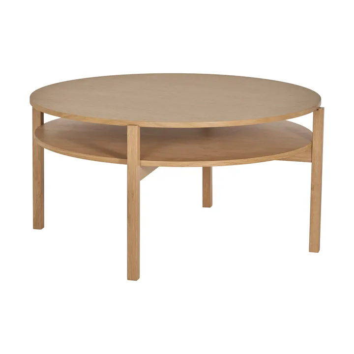 Table basse Lid - Chêne pigmenté blanc, Ø90 cm - 1898