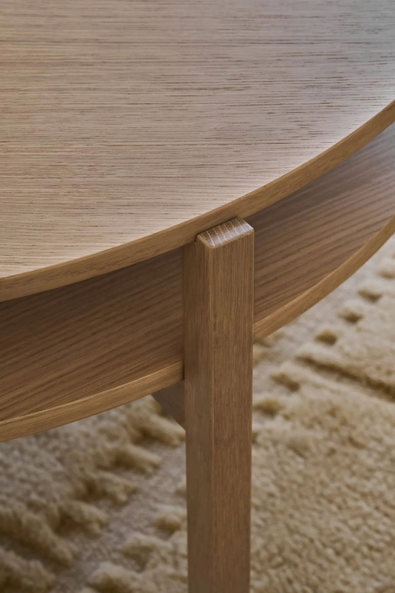 Table basse Lid, Chêne pigmenté blanc, Ø90 cm 1898