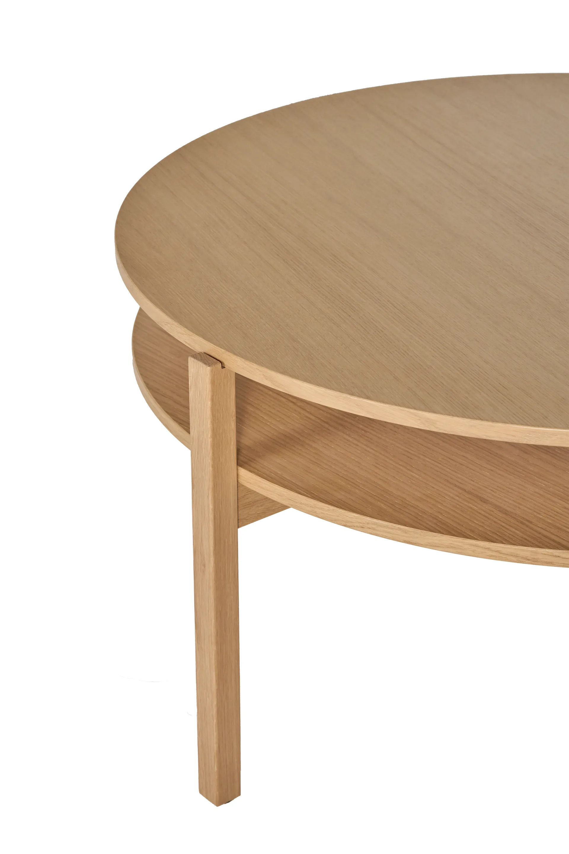 Table basse Lid, Chêne pigmenté blanc, Ø90 cm 1898