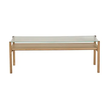 Table basse Lid - Chêne pigmenté blanc-verre, 125x50 cm - 1898