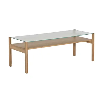 Table basse Lid - Chêne pigmenté blanc-verre, 125x50 cm - 1898