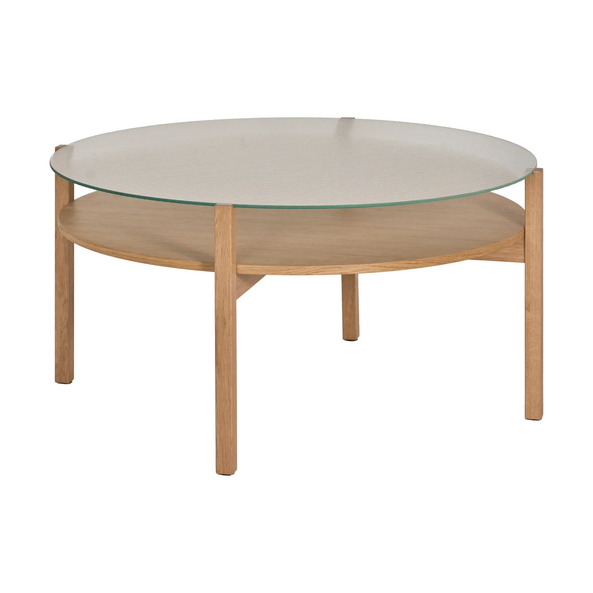 Table basse Lid, Chêne pigmenté blanc-verre, Ø90 cm 1898
