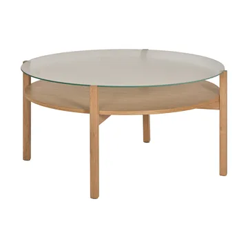 Table basse Lid - Chêne pigmenté blanc-verre, Ø90 cm - 1898