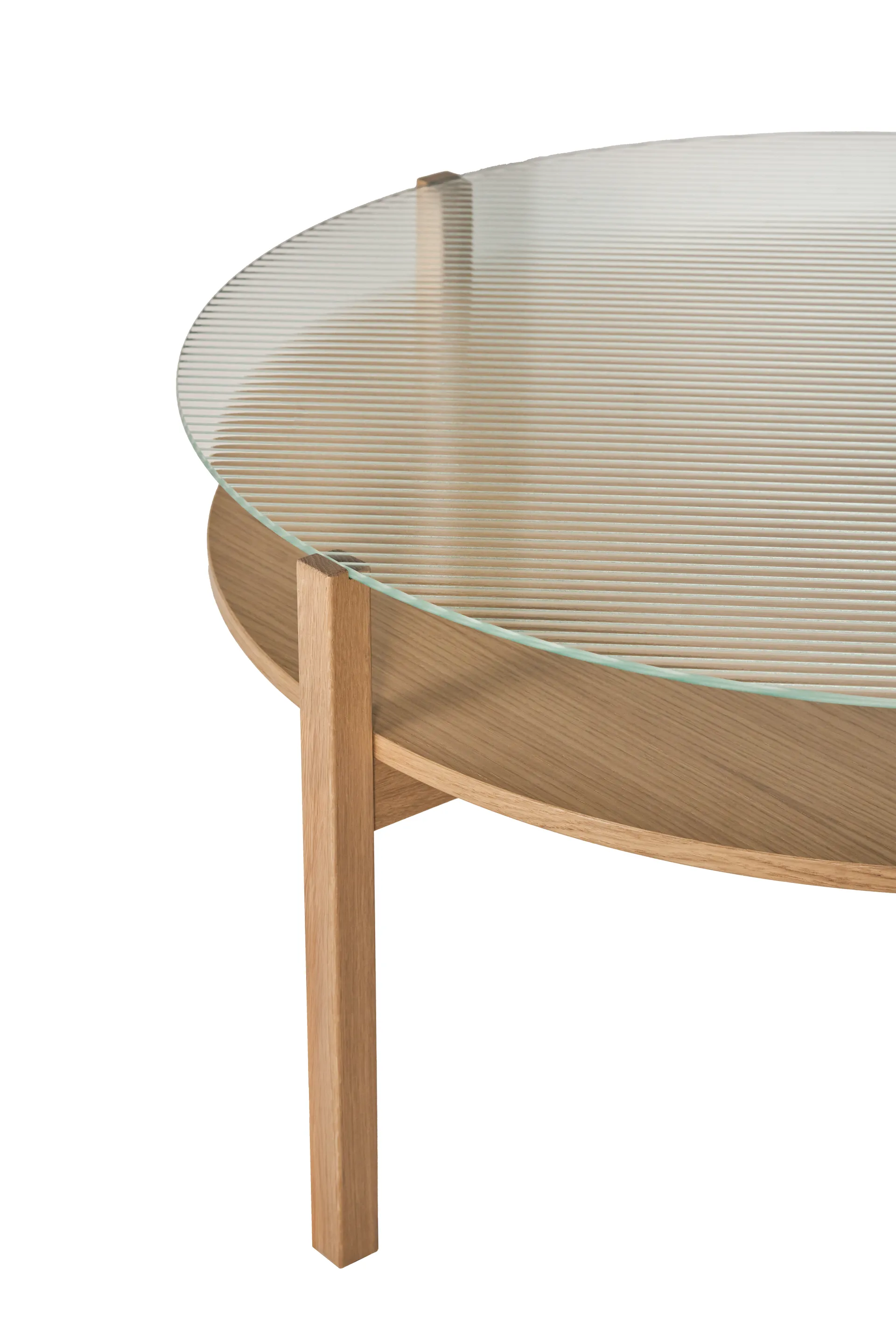 Table basse Lid, Chêne pigmenté blanc-verre, Ø90 cm 1898
