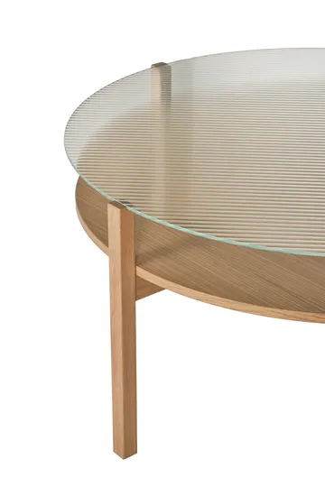 Table basse Lid - Chêne pigmenté blanc-verre, Ø90 cm - 1898