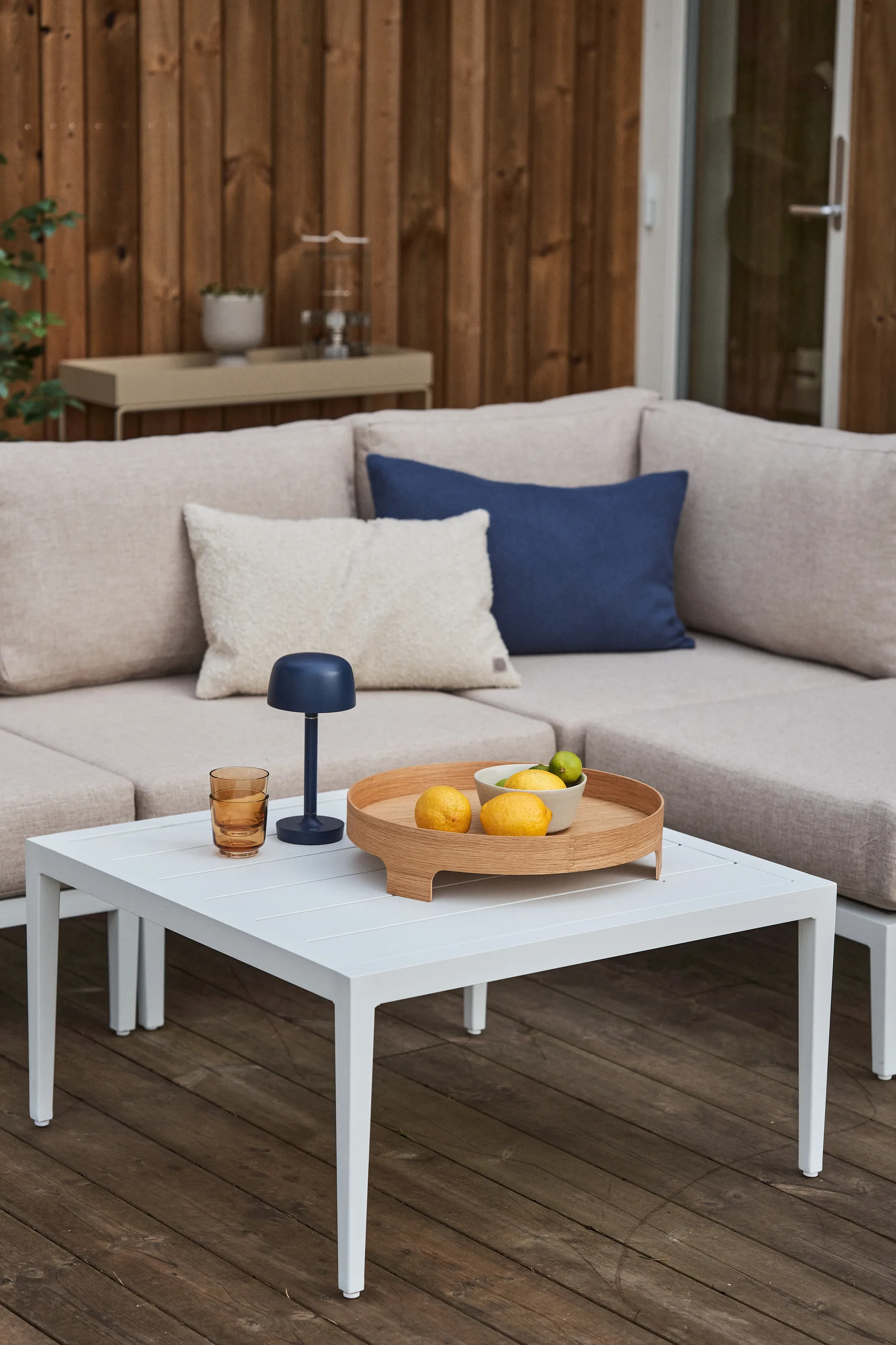 Table basse Santander 78x78x40 cm, Aluminium blanc 1898