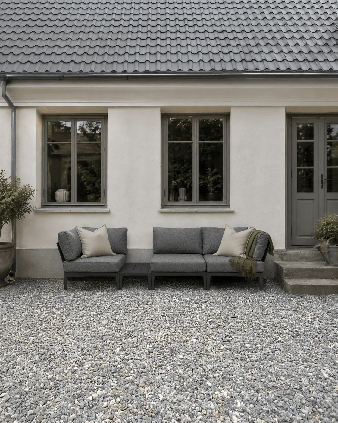 Table d'appoint Santander 75x43x24 cm, Aluminium gris 1898
