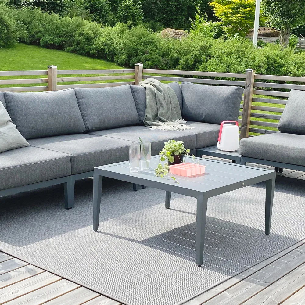 Table d'appoint Santander 75x43x24 cm, Aluminium gris 1898