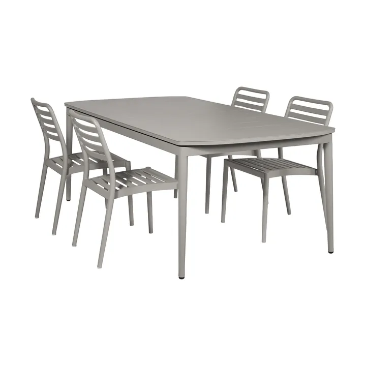 Table extensible Marsala 208-288 cm + 4 chaises Messina, Taupe - 1898