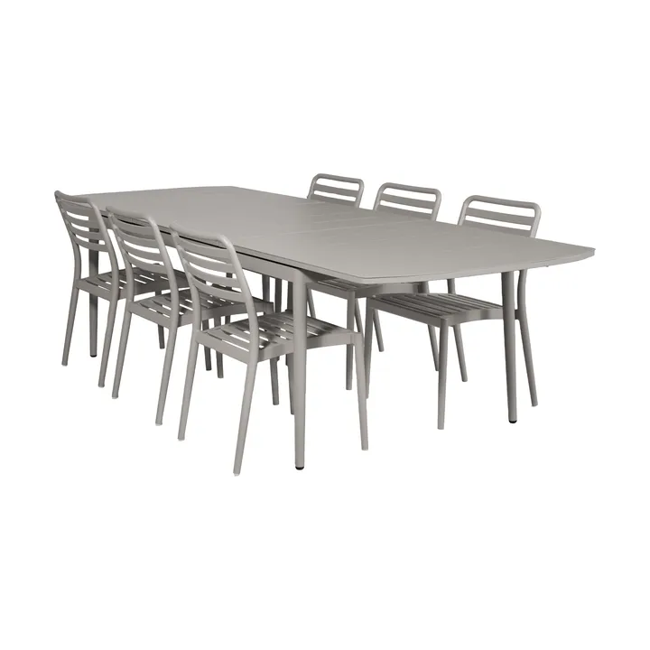 Table extensible Marsala 208-288 cm + 6 chaises Messina, Taupe - 1898