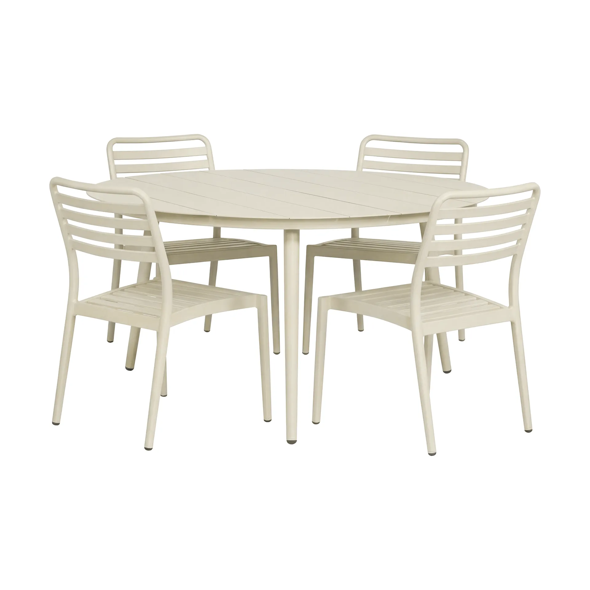 Table Marsala Ø140 cm + 4 chaises Messina, Off white,  1898