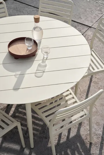 Table Marsala Ø140 cm + 4 chaises Messina, Off white - 1898