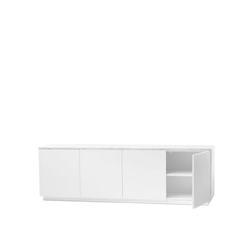 Buffet Beam - laqué blanc, socle blanc, plateau en marbre carrara - A2