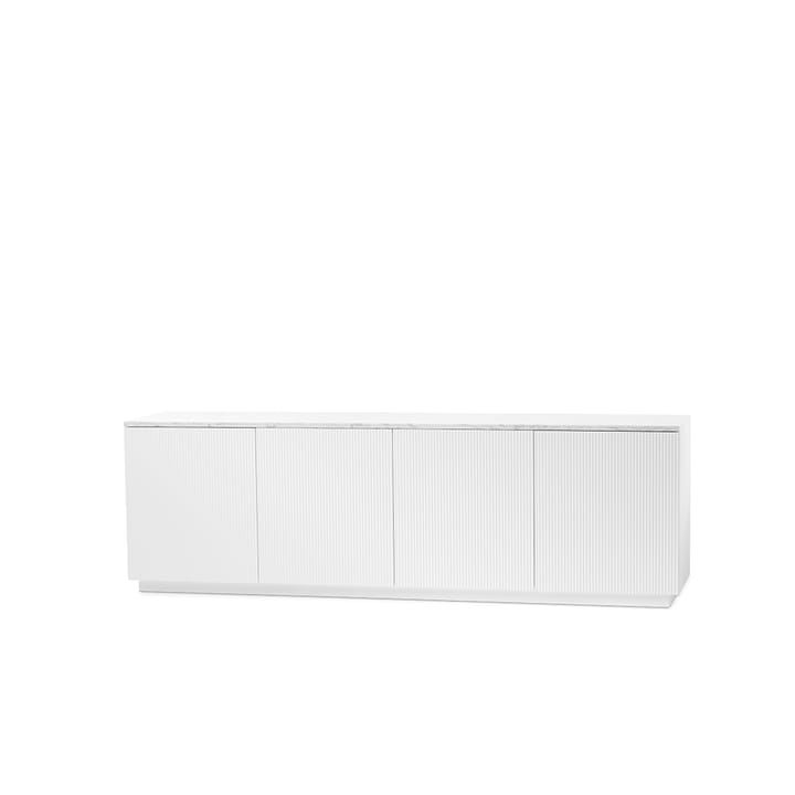 Buffet Beam - laqué blanc, socle blanc, plateau en marbre carrara - A2