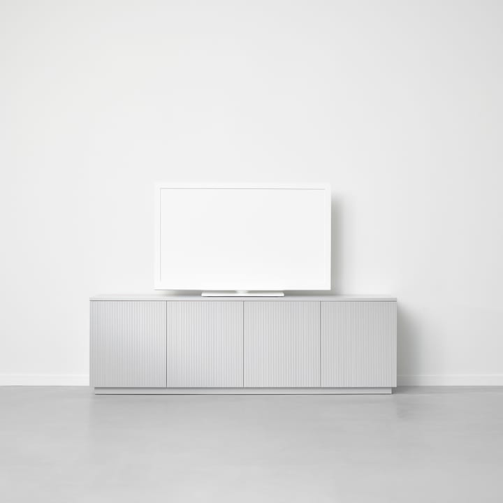 Buffet Beam, laqué blanc, socle en chêne huilé A2