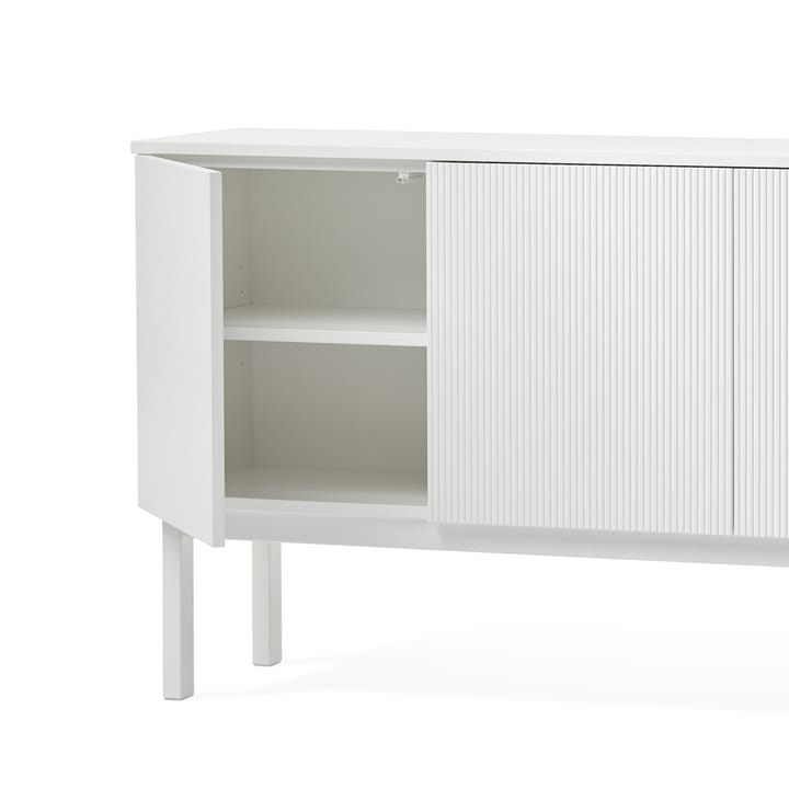 Buffet Beam, laqué blanc, socle en chêne huilé A2