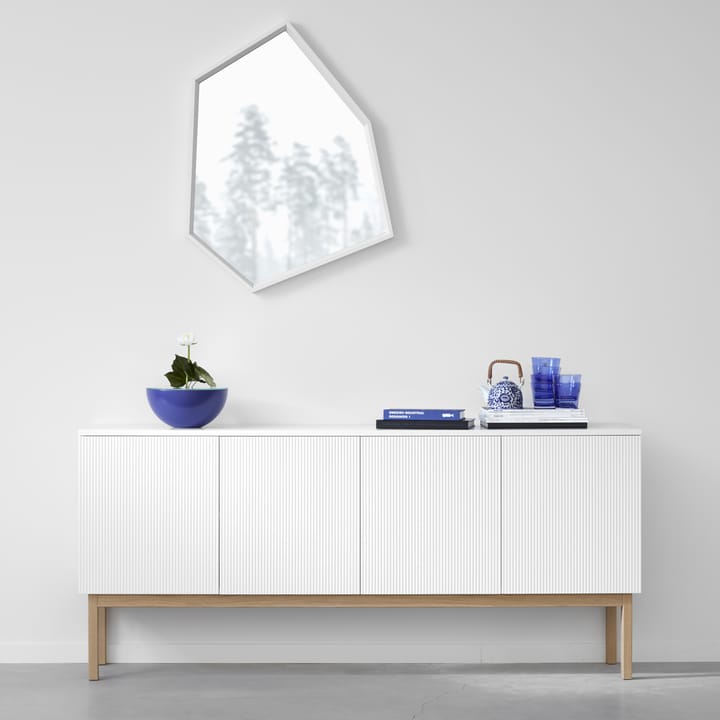 Buffet Beam, laqué blanc, socle en chêne huilé A2