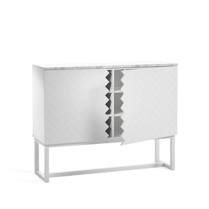 Buffet Story - blanc, dessus en marbre blanc, structure blanche - A2