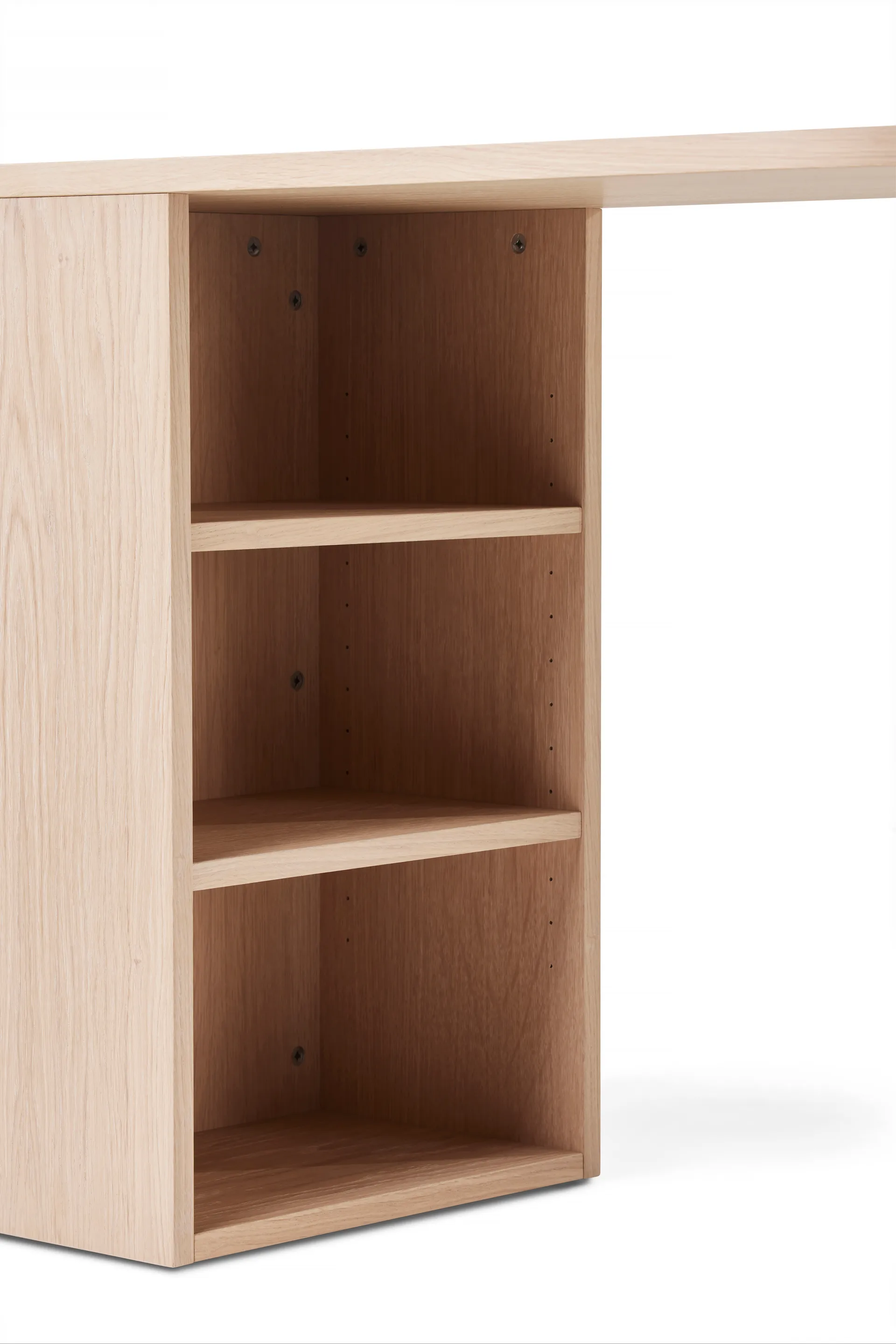 Bureau Hub, Chêne huilé blanc, 100×73×43 cm A2