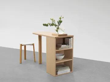 Bureau Hub - Chêne huilé blanc, 100×73×43 cm - A2