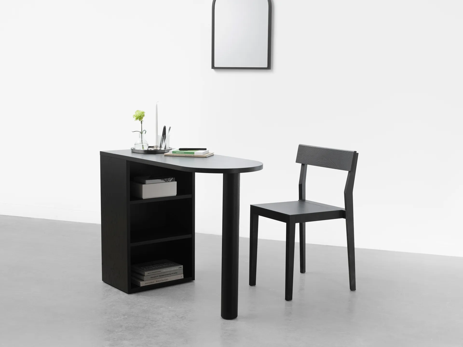 Bureau Hub, Chêne teinté noir, 100×73×43 cm A2