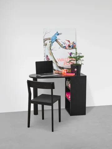 Bureau Hub - Chêne teinté noir, 100×73×43 cm - A2