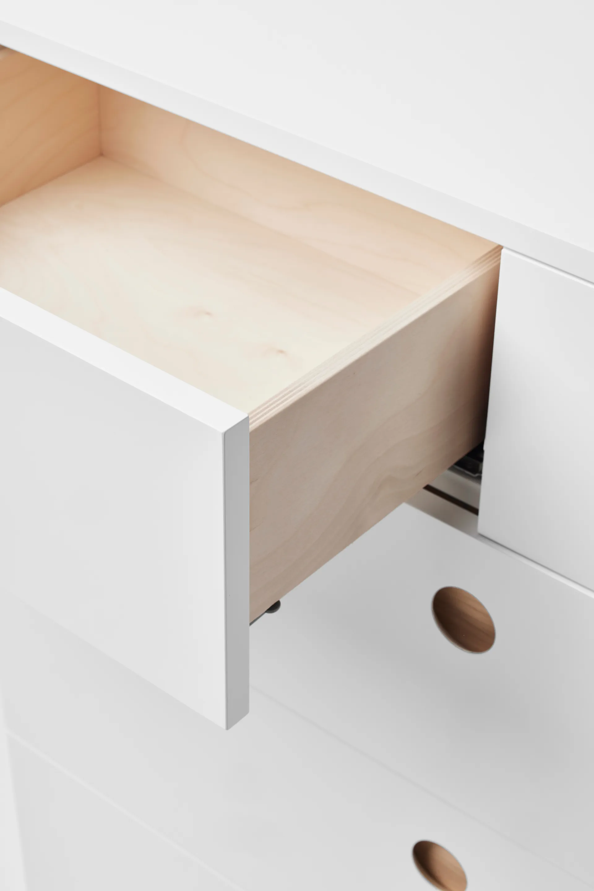 Commode Keep high, Chêne huilé blanc, 95x98x40 cm A2