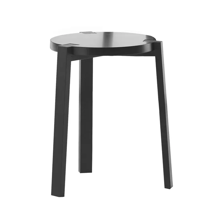 Happy tabouret rond - Noir-noir, Ø40x45 cm - A2