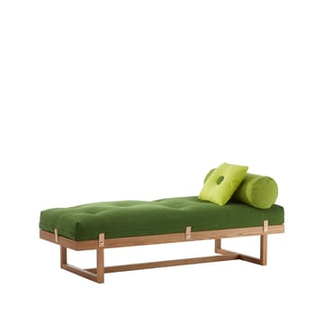 Lit banquette Stay - tissu vert, structure en chêne huilé - A2