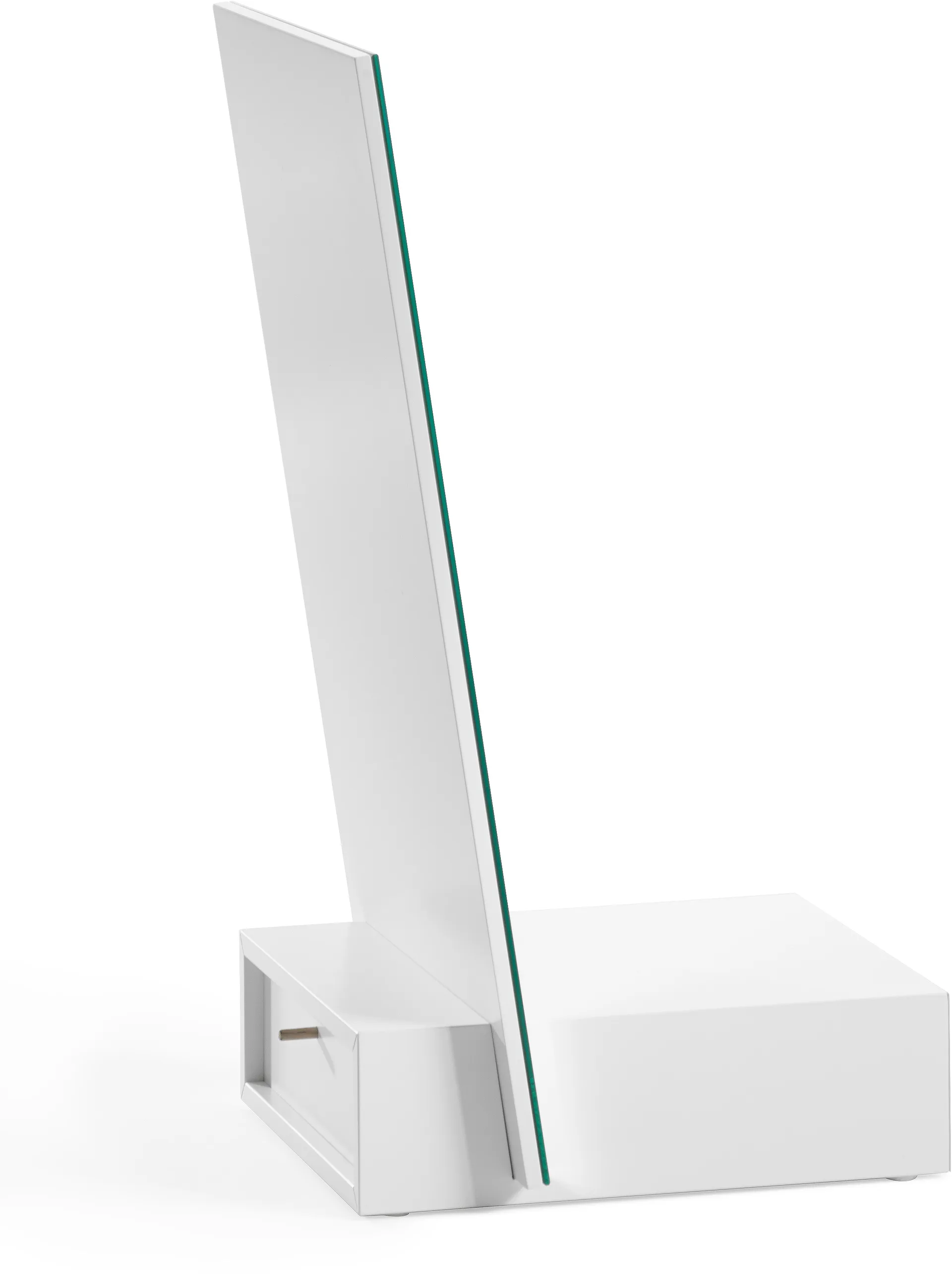 Miroir de table avec rangement Me, Blanc, 34x57x30 cm A2