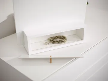 Miroir de table avec rangement Me - Blanc, 34x57x30 cm - A2