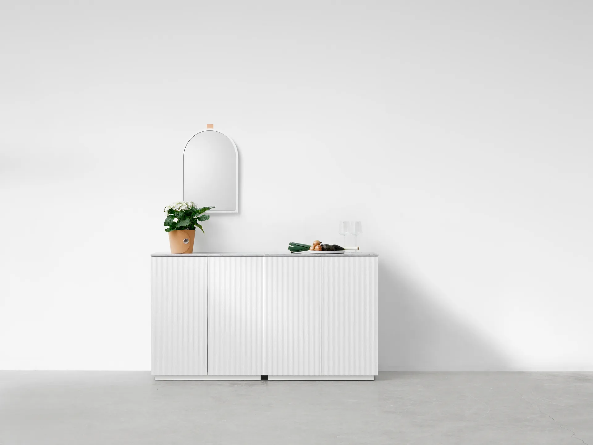 Miroir mural Echo, Blanc, 43x63 cm A2