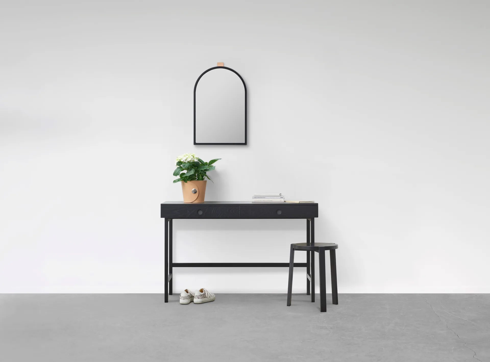 Miroir mural Echo, Noir, 43x63 cm A2