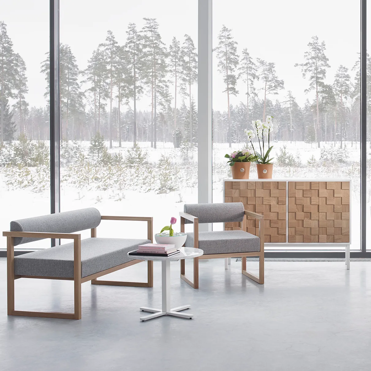 Rangement bas Collect 2016, Chêne huilé blanc-blanc A2