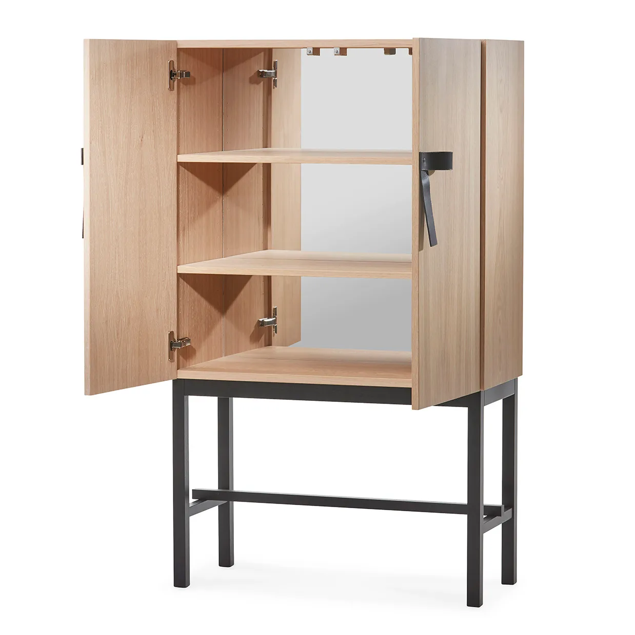 Rangement The Bow, Chêne huilé blanc-noir A2