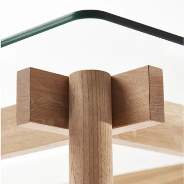 Table à manger Corners - chêne huilé, verre - A2