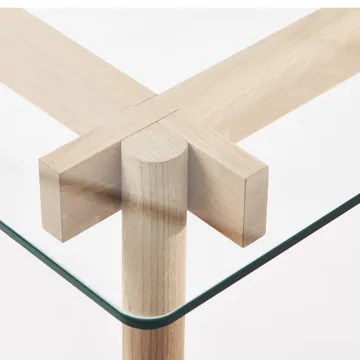 Table à manger Corners - chêne huilé, verre - A2