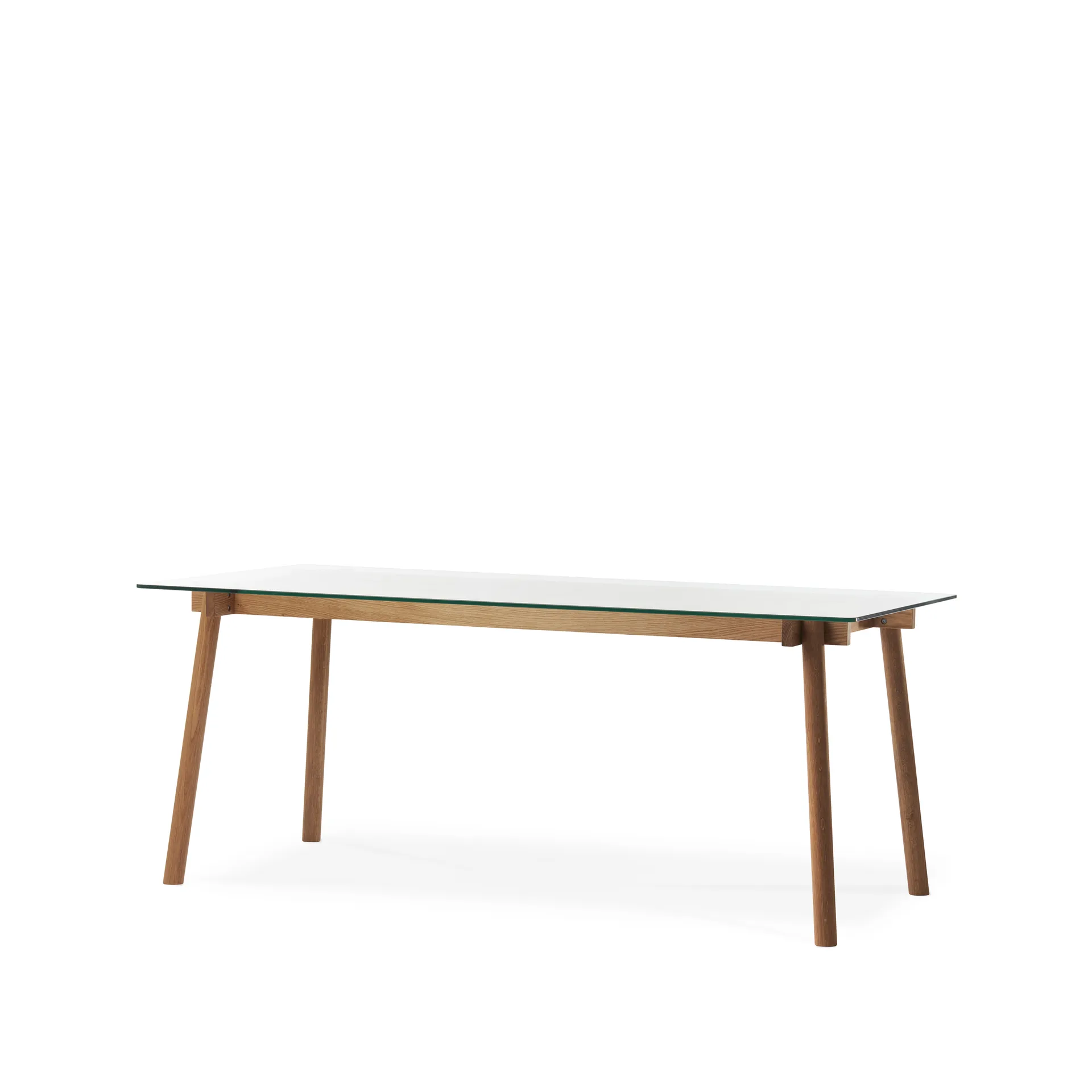 Table à manger Corners, chêne huilé, verre A2