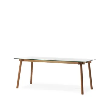Table à manger Corners - chêne huilé, verre - A2