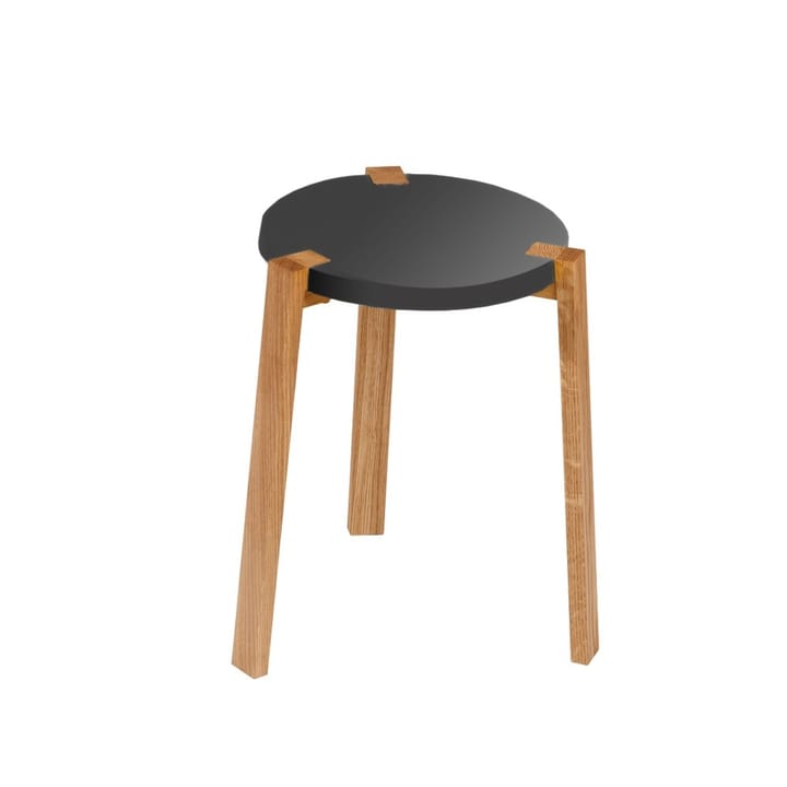 Tabouret Happy - gris, pieds en chêne - A2