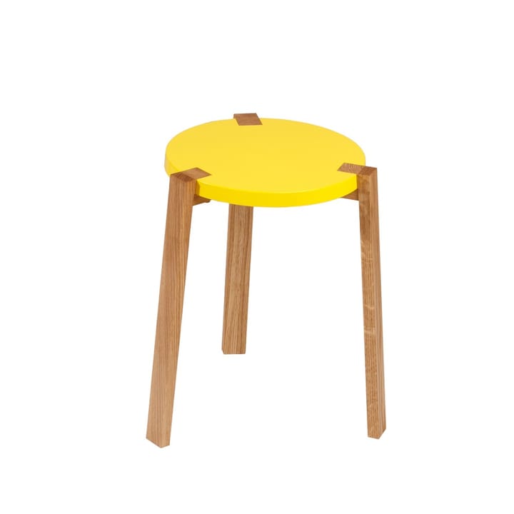 Tabouret Happy - jaune, pieds en chêne - A2