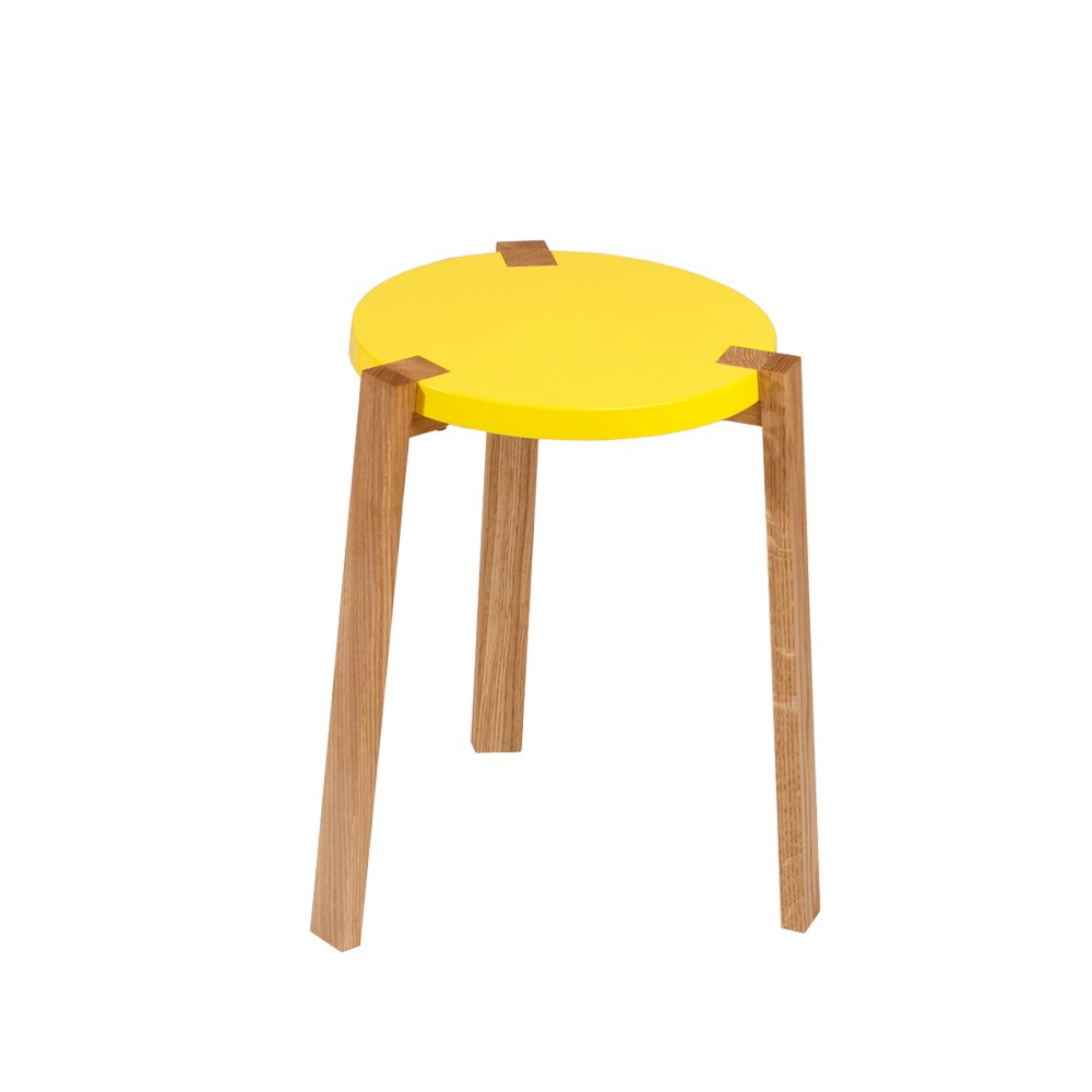 A2 Tabouret Happy jaune, pieds en chêne | Design Scandinave | Tabourets | Jaune