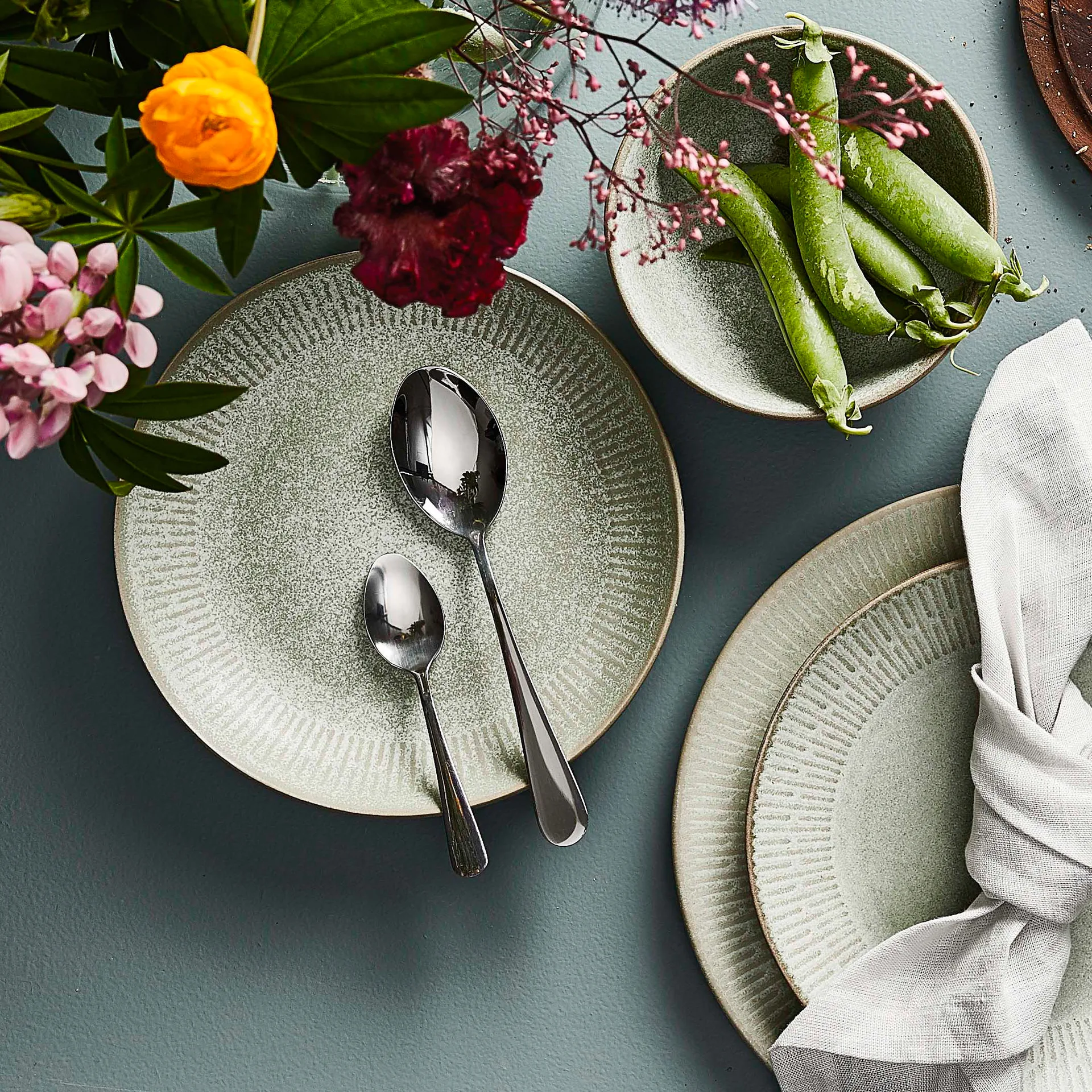 Assiette à soupe Relief Ø22 cm, Vert Aida