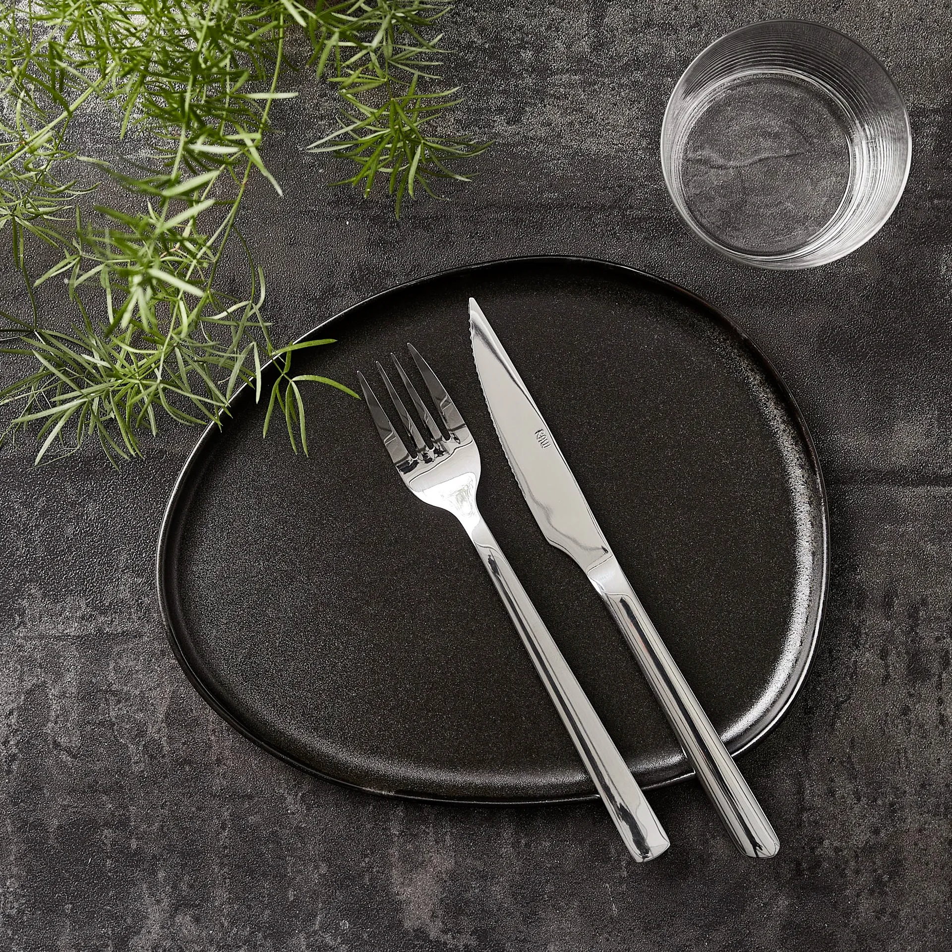 Assiette Raw Organic 24x21 cm, Noir titane Aida